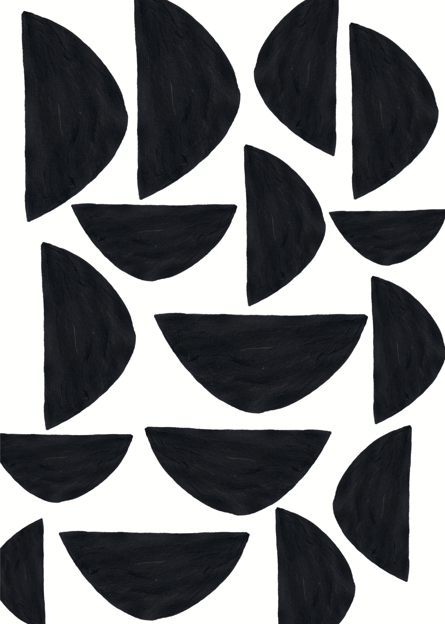 Siyah Geometrik Formlar – Soyut Yarım Daire Poster