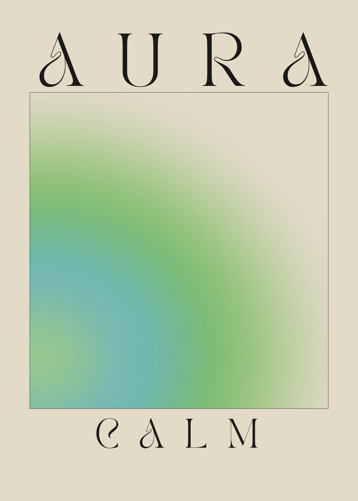 Aura Calm Poster | Mavi Yeşil Aura Minimal Sanat Baskısı