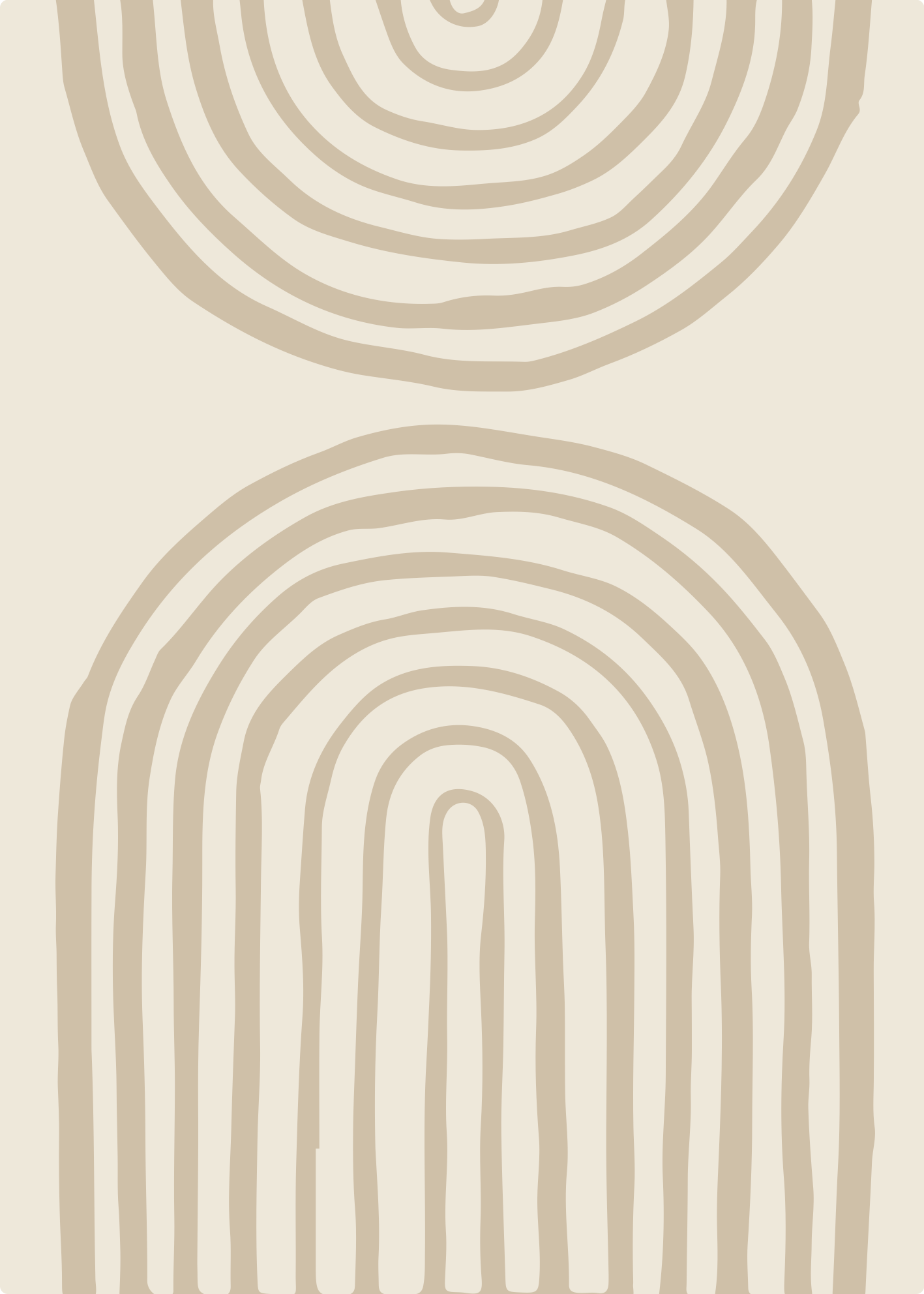 Bej Tonlarda Soyut Kemer Desenli Minimal Poster