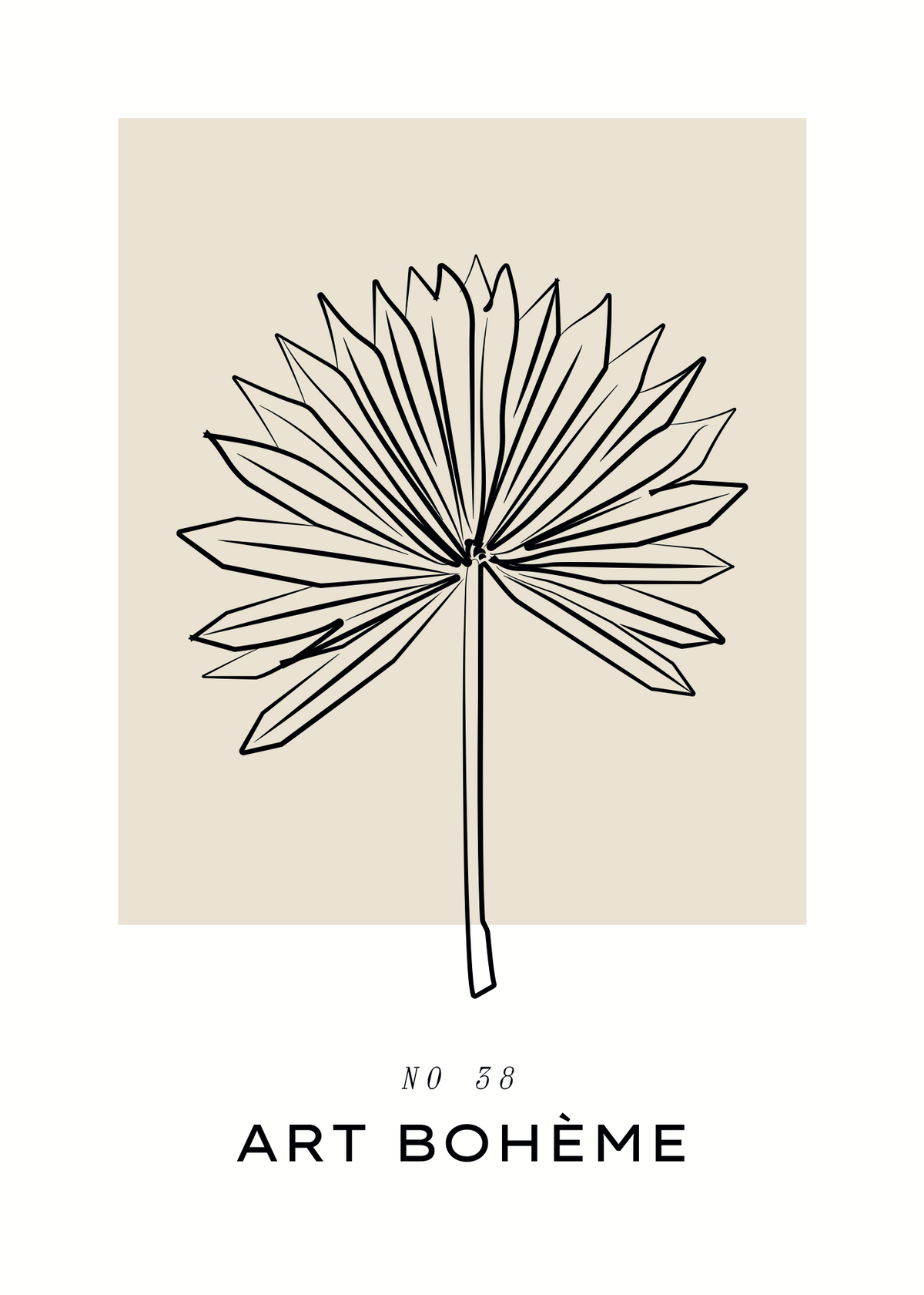 Palmiye Yaprağı – Minimal Çizim Poster Baskı