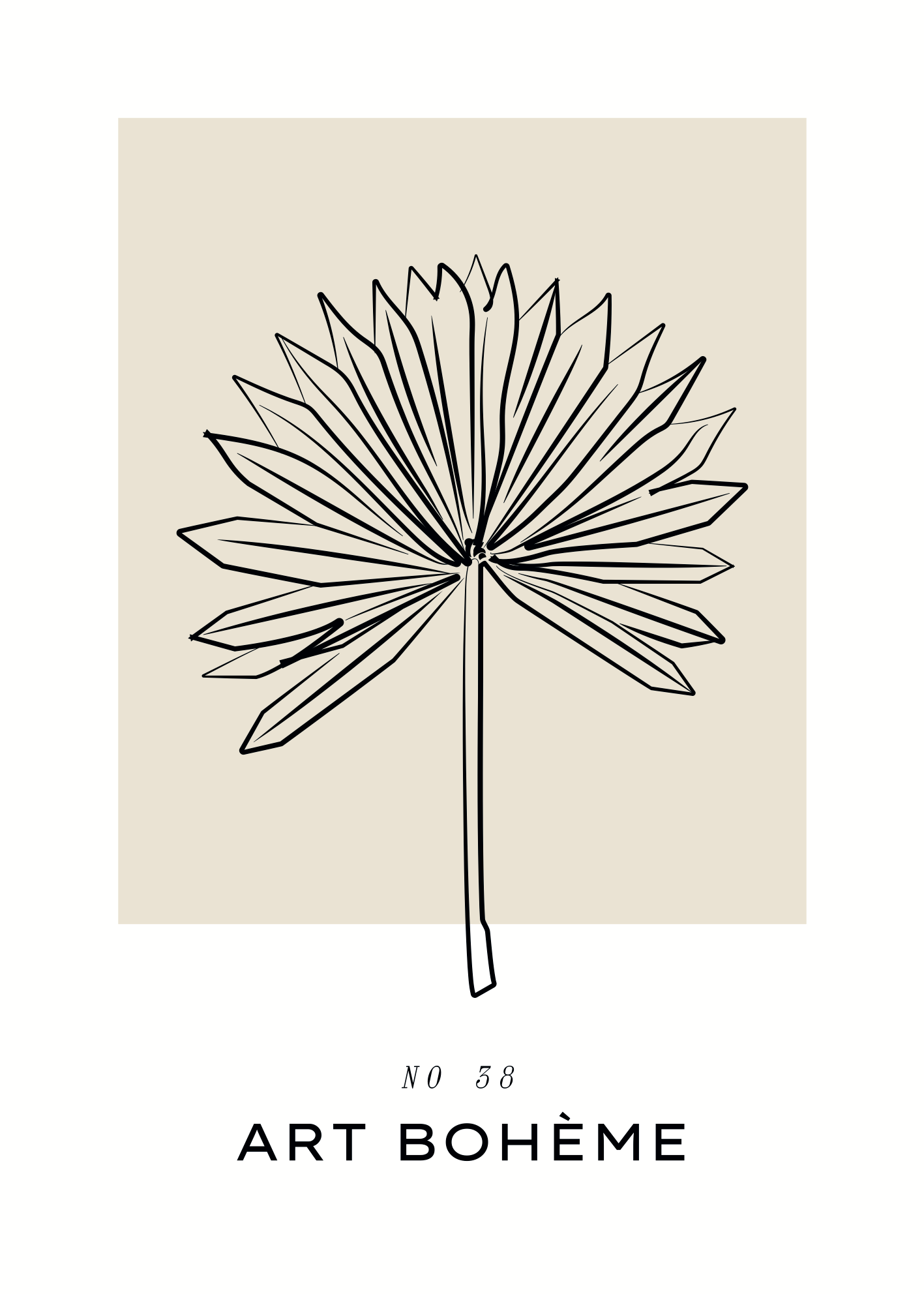 Palmiye Yaprağı – Minimal Çizim Poster Baskı
