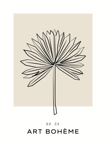 Palmiye Yaprağı – Minimal Çizim Poster Baskı