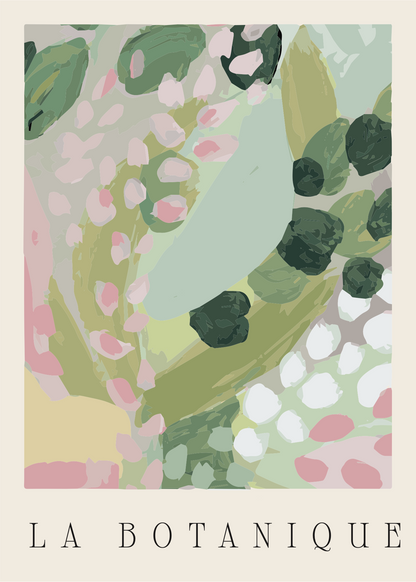 La Botanique – Pastel Bitki ve Yapraklar Poster Baskı