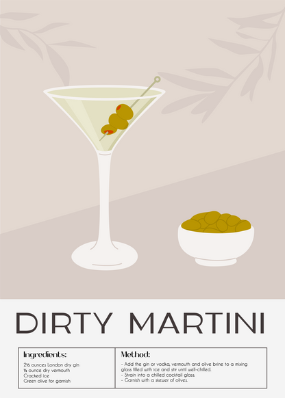 Dirty Martini – Kokteyl Tarifi Poster Baskı