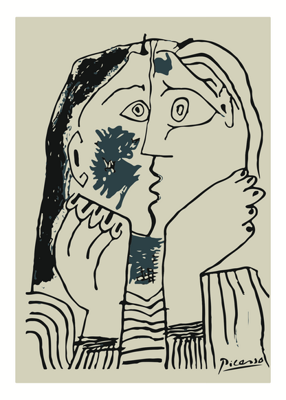 Picasso Çizgileri – Soyut Öpüşme Poster Baskı