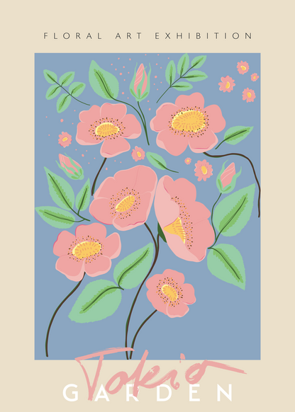 Tokyo Garden Çiçek Poster Baskı