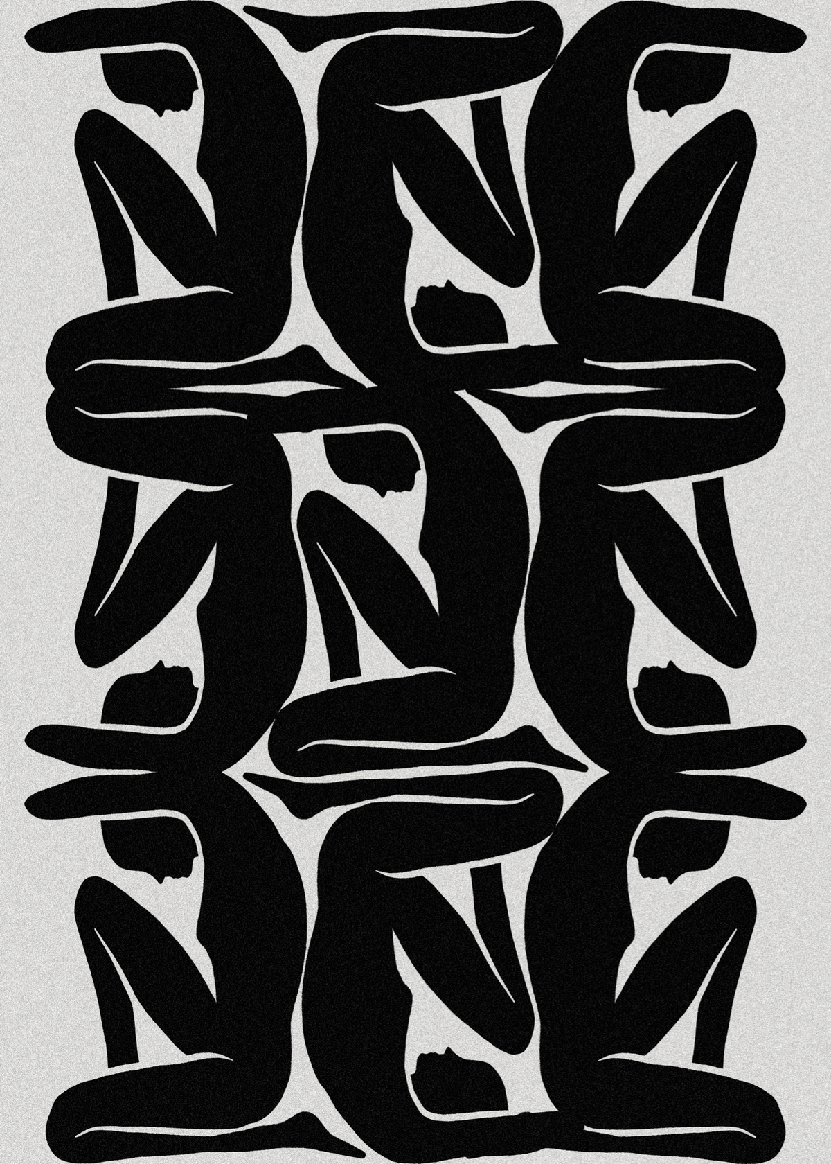 Geometric Nude Silhouettes Poster Baskı