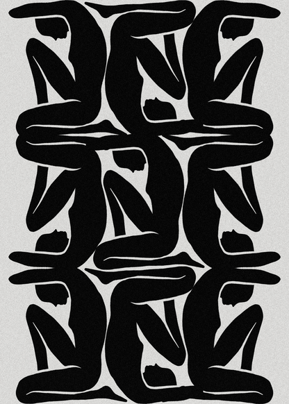 Geometric Nude Silhouettes Poster Baskı