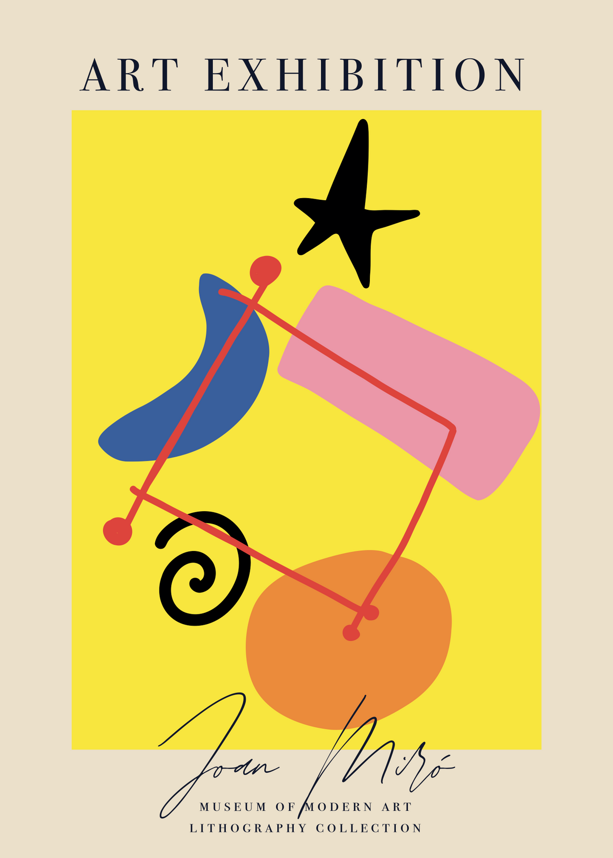 Joan Miró – Art Exhibition Lithography Poster