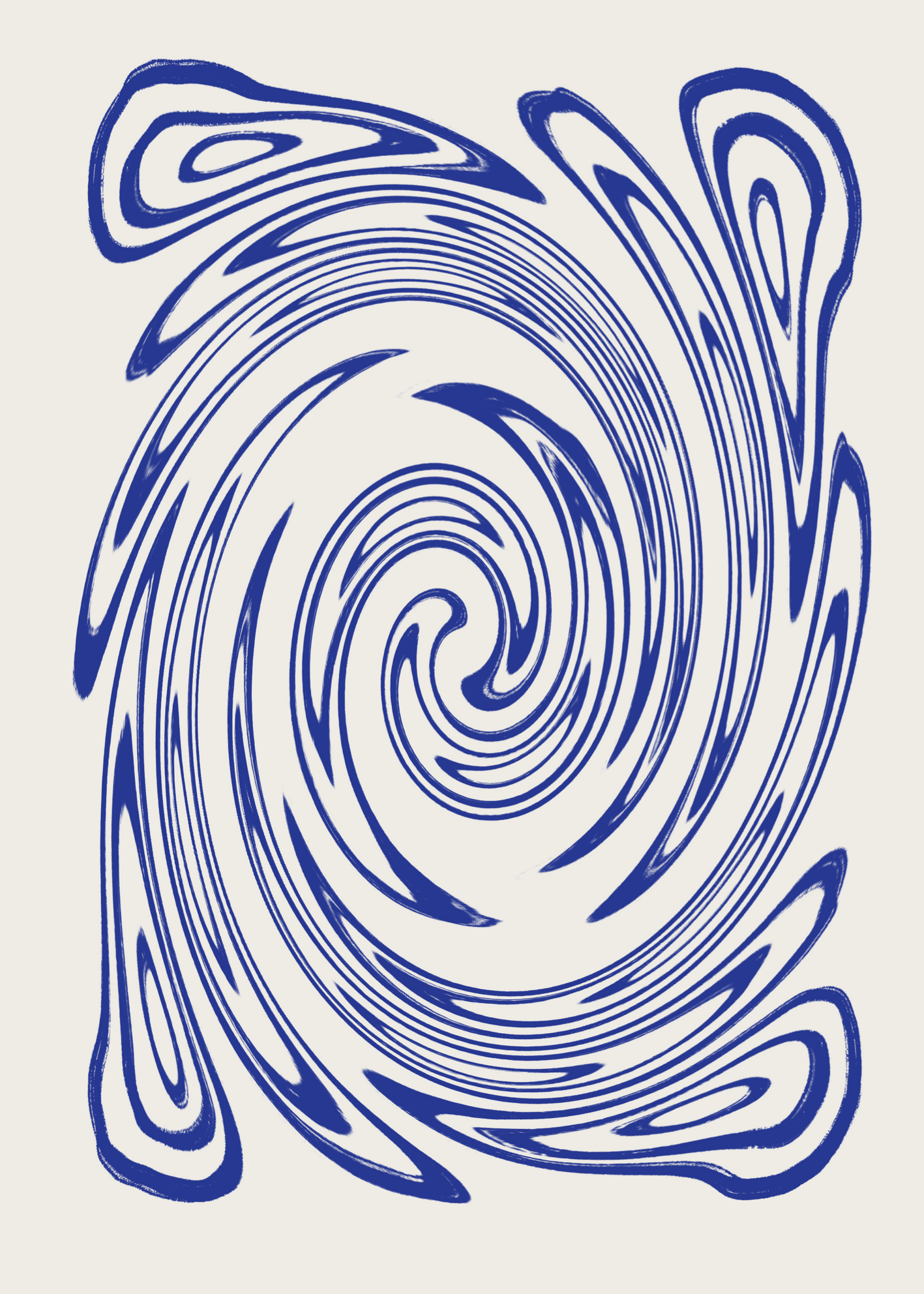 Blue Swirl Abstract Poster Baskı