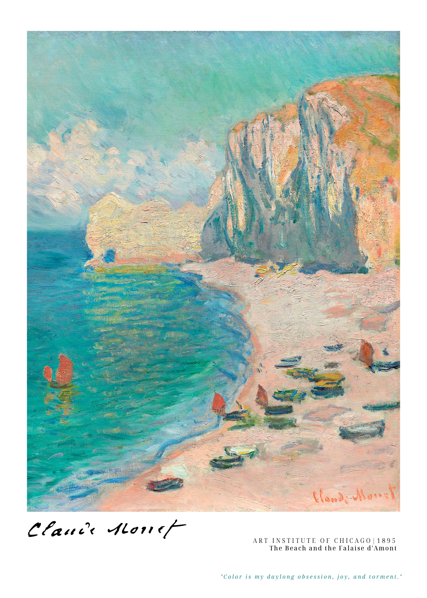 Claude Monet Plaj ve Falezler Poster Baskı