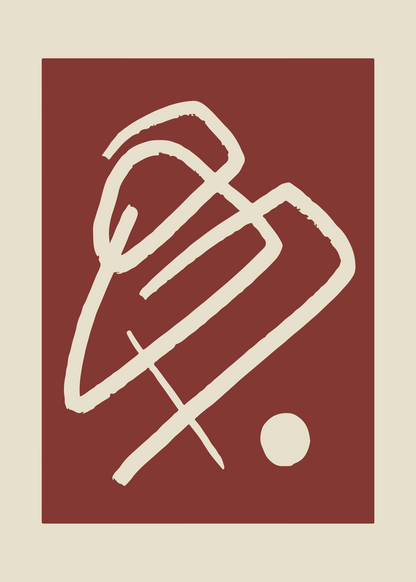 Soyut Çizgisel Figür Poster Baskı