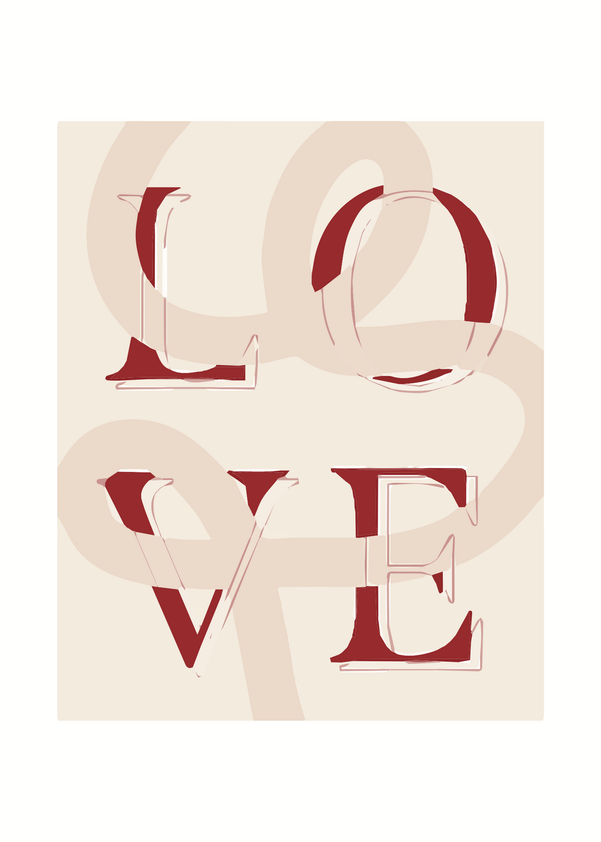 Modern Tipografi Love Poster Baskı