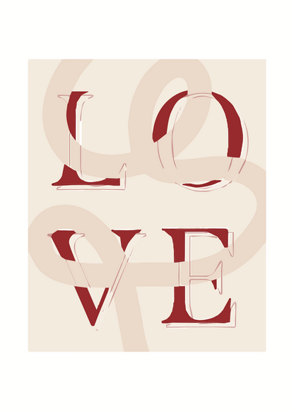 Modern Tipografi Love Poster Baskı