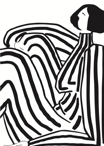 Minimal Line Art Kadın Figürü Poster Baskı