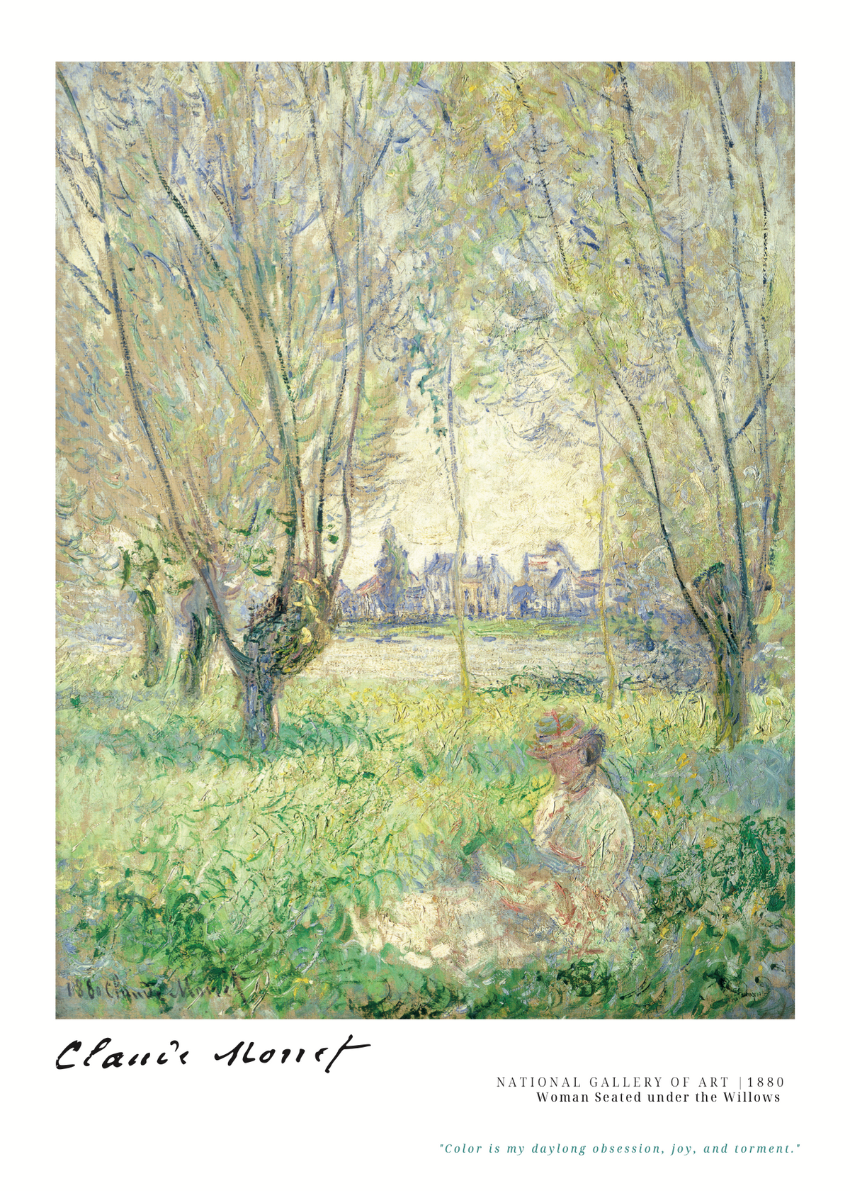 Monet Söğütlerin Altında Kadın Poster Baskı – 1880