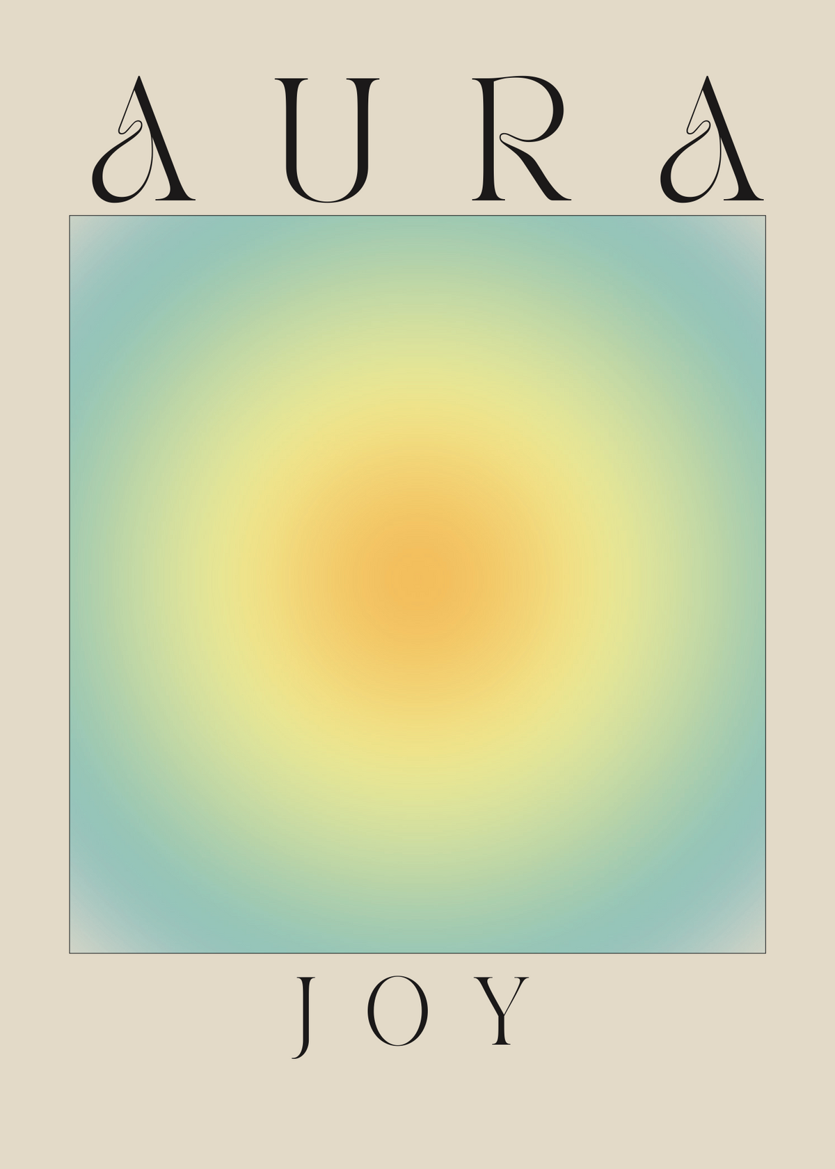 Aura Joy Poster | Sarı Mavi Aura Enerjisi Minimal Poster