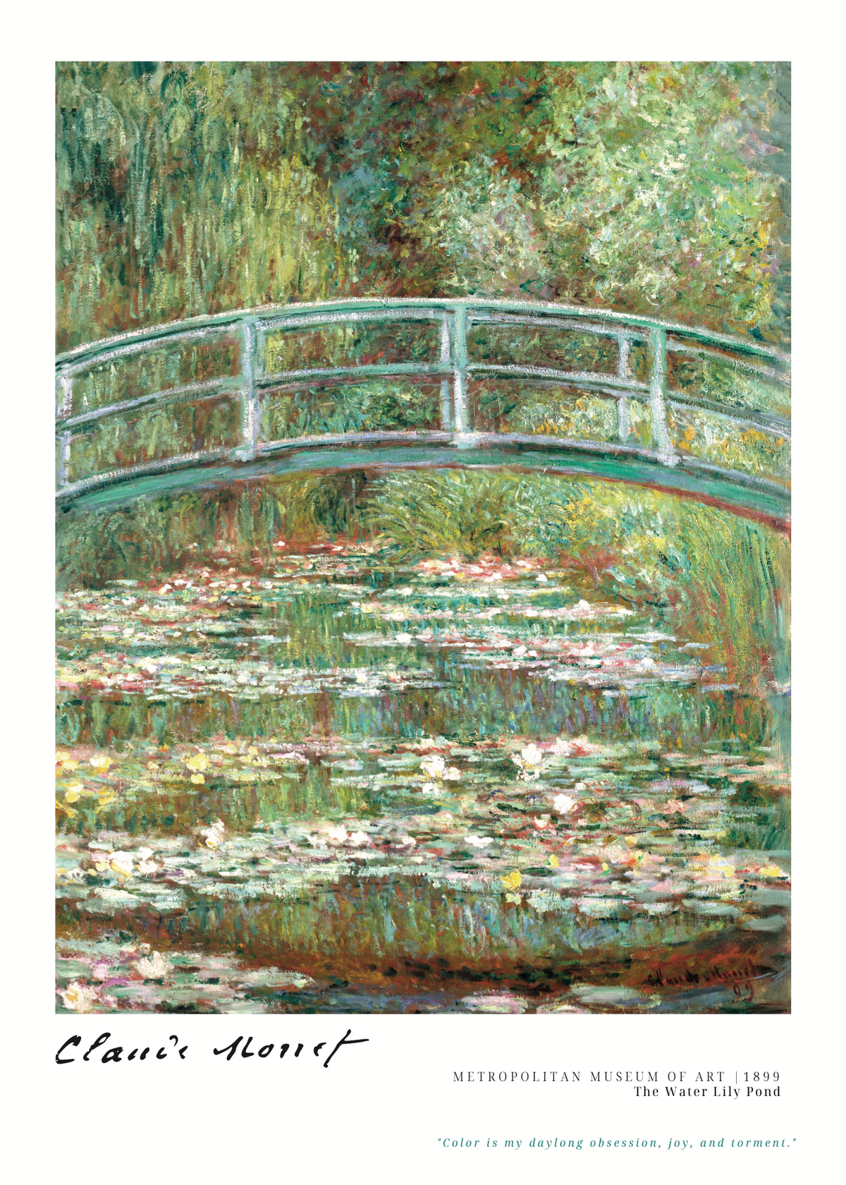 The Water Lily Pond Claude Monet Poster Baskı