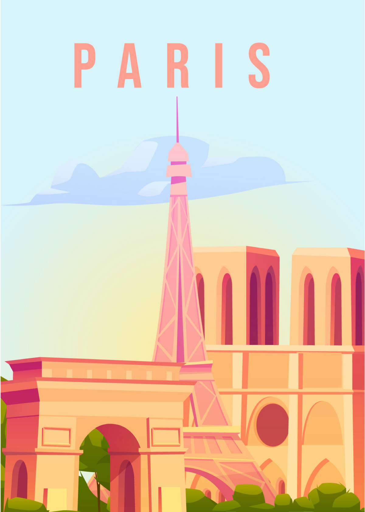 Paris İllüstrasyon Poster Baskı