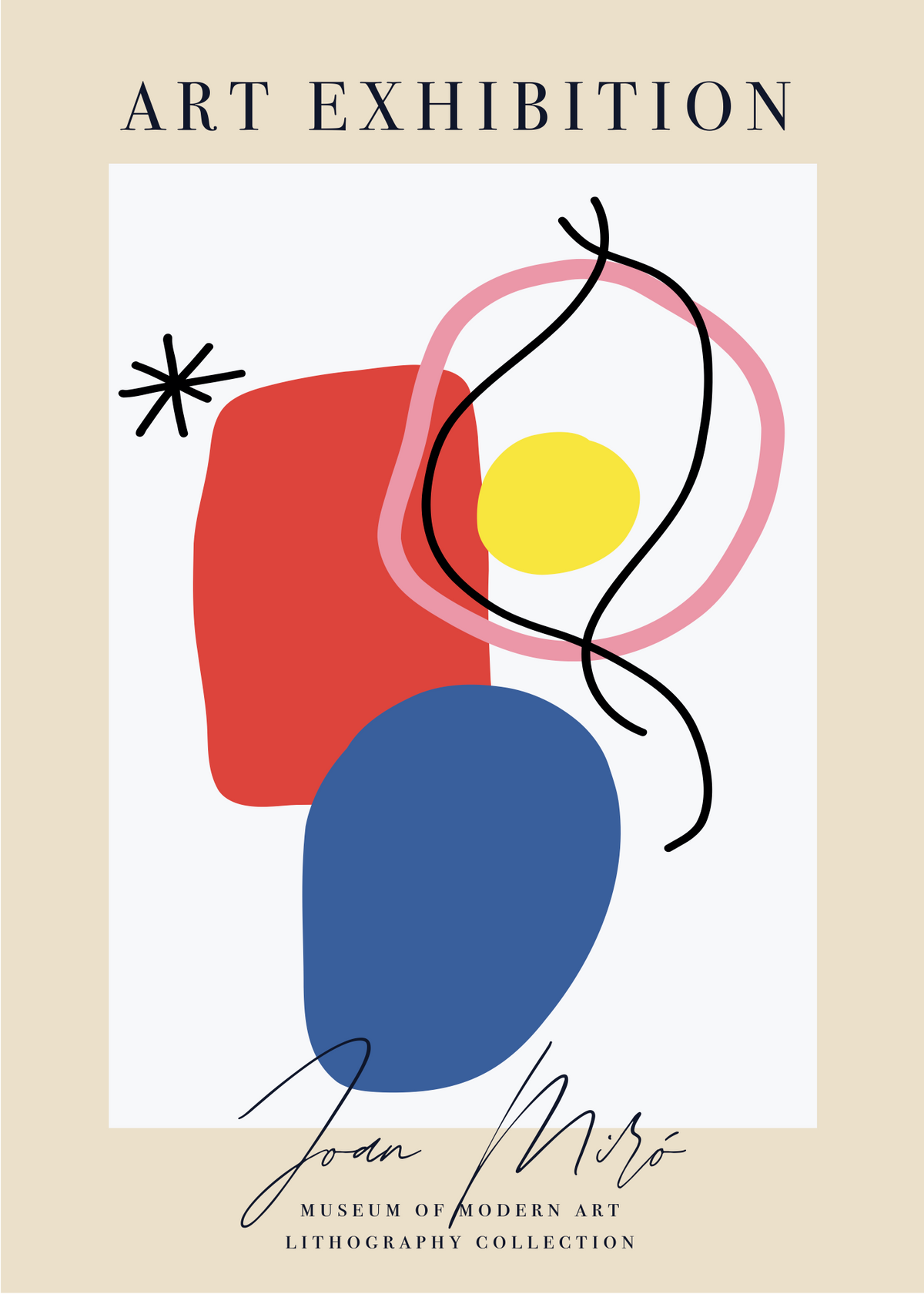 Joan Miró – Modern Lithography Abstract Poster Baskı