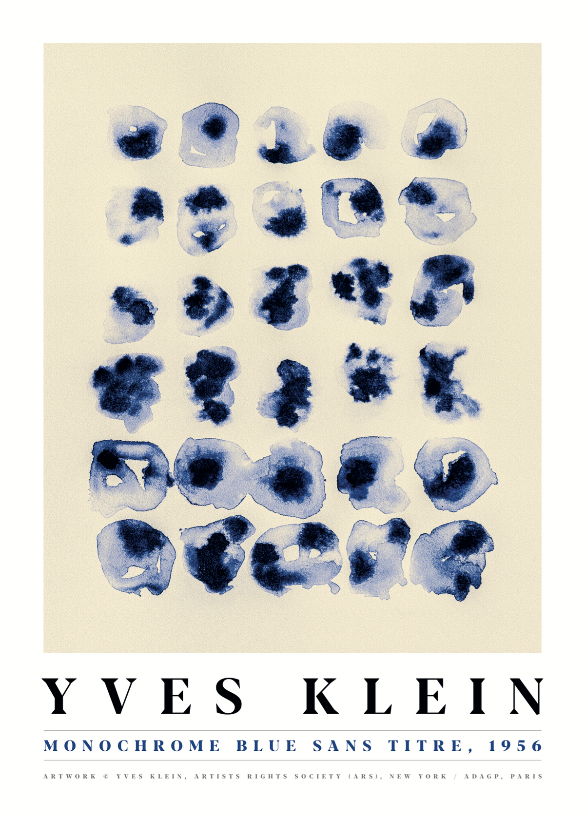 Blue Rhythm Grid – Yves Klein Poster Baskı