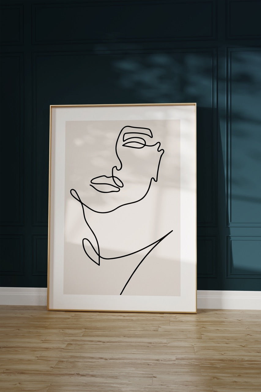 Soyut Çizgisel Figür Çerçevesiz Poster