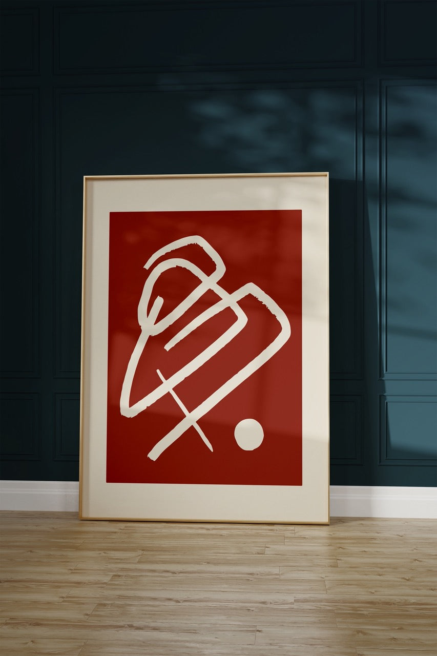 Soyut Çizim Çerçevesiz Poster
