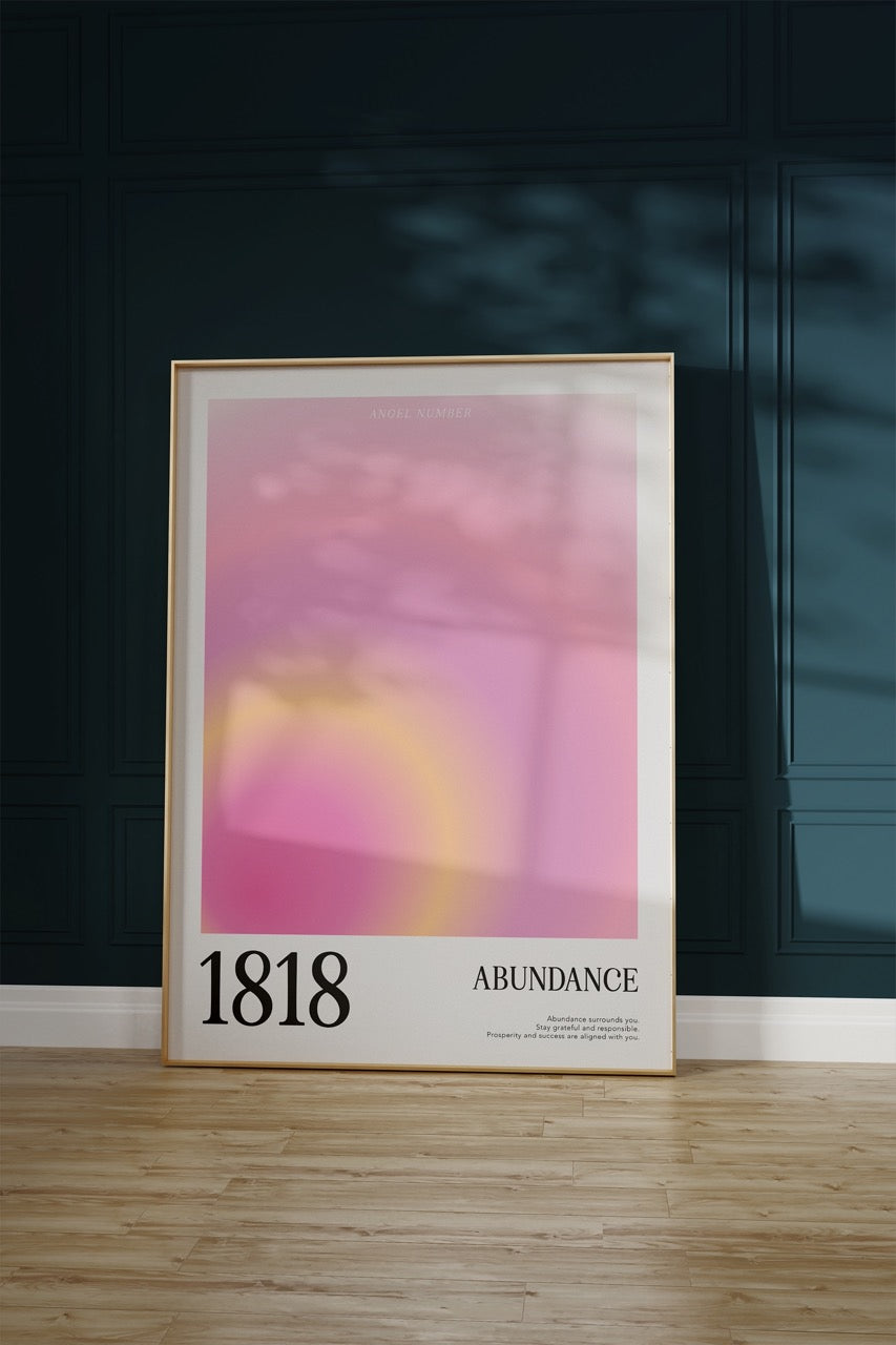 1818 Abundance Aura Angel Numbers Çerçevesiz Poster