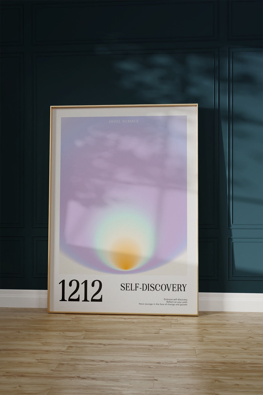 1212 Self-Discovery Aura Angel Numbers Çerçevesiz Poster