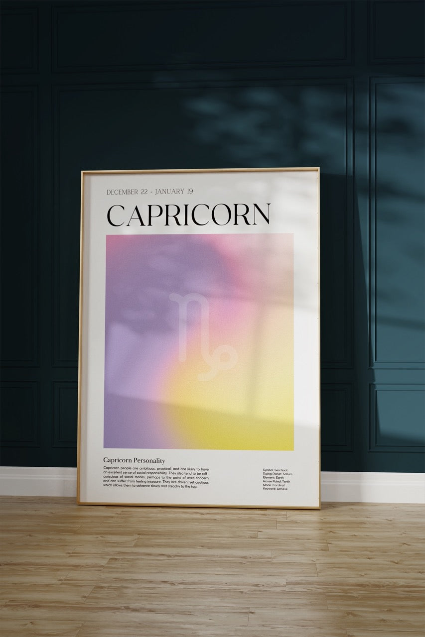Capricorn No.2 Astrological Sign Çerçevesiz Poster
