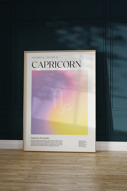 Capricorn No.2 Astrological Sign Çerçevesiz Poster