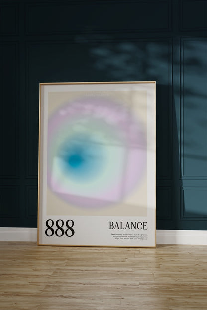 888 Balance Aura Angel Numbers Çerçevesiz Poster