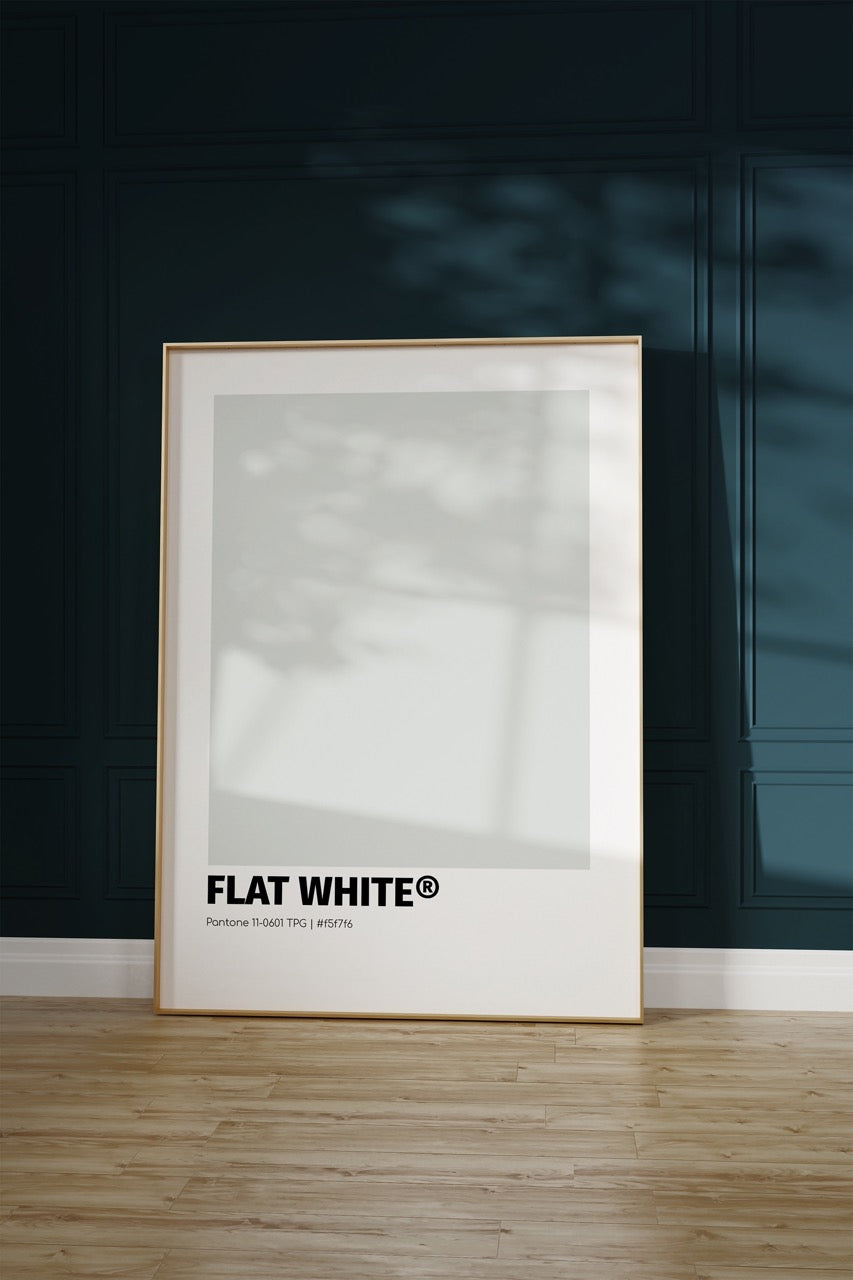 Flat White Pantone Çerçevesiz Poster