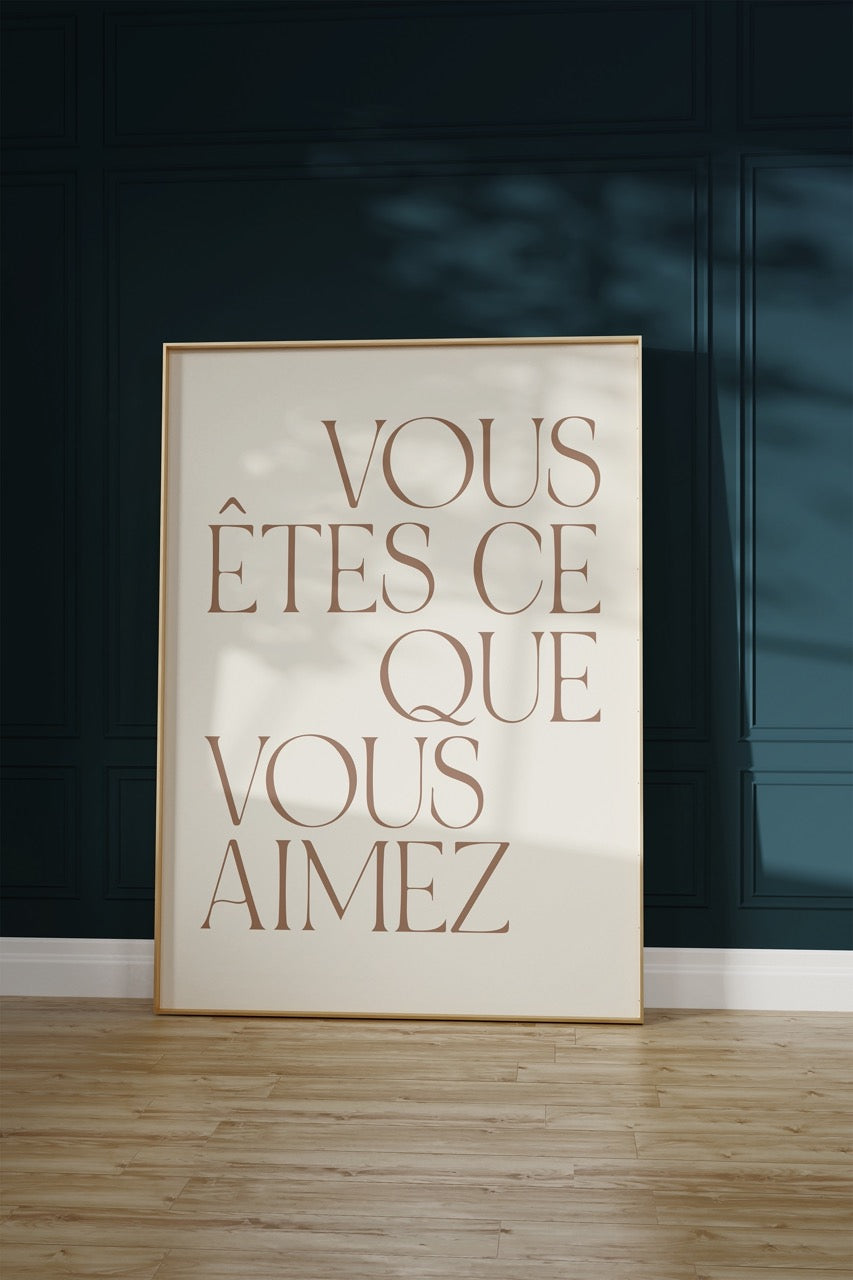 Vous Êtes Yazı Sanatı Çerçevesiz Poster