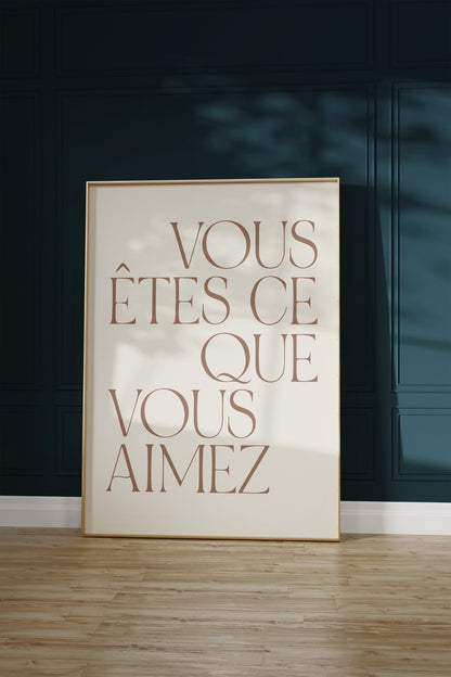 Vous Êtes Yazı Sanatı Çerçevesiz Poster