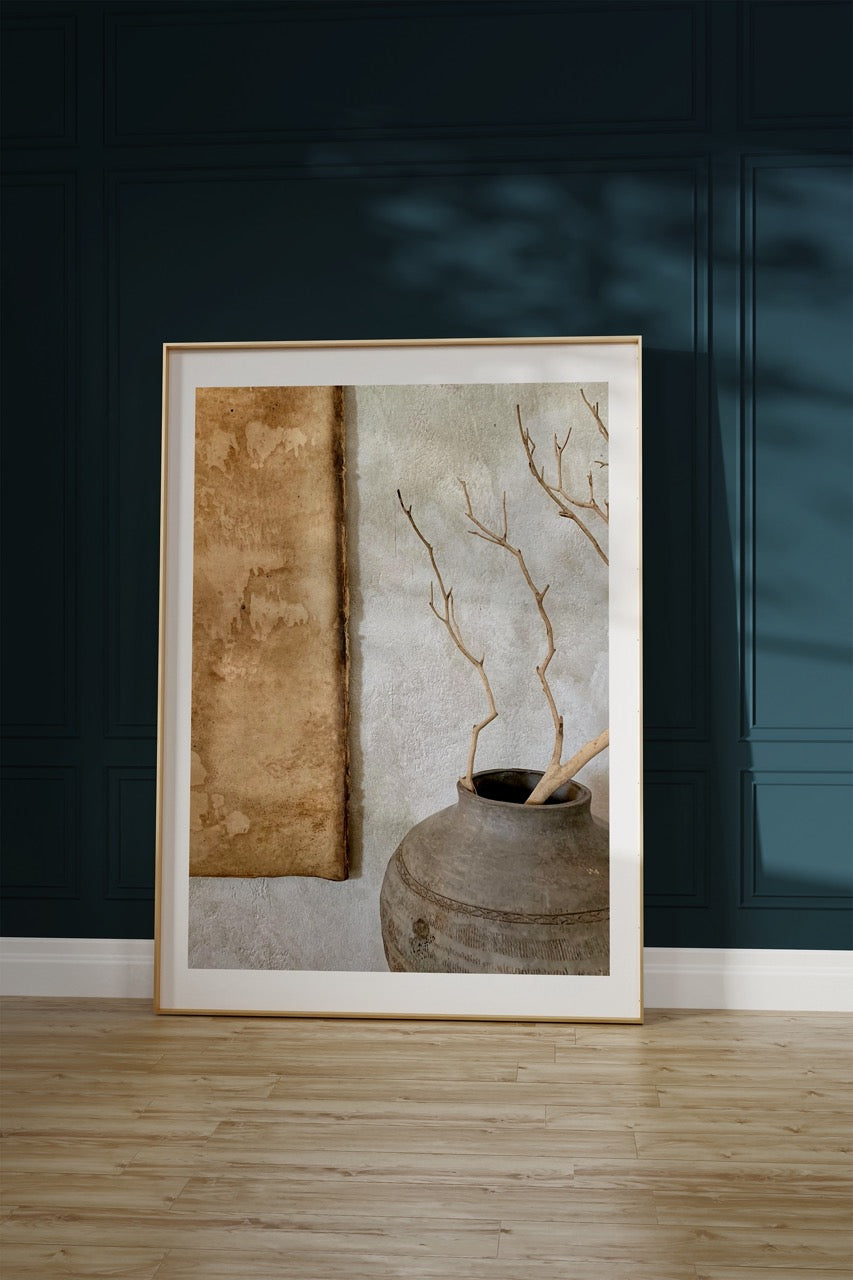 Aesthetic Beige Vazo Fotoğraf Çerçevesiz Poster