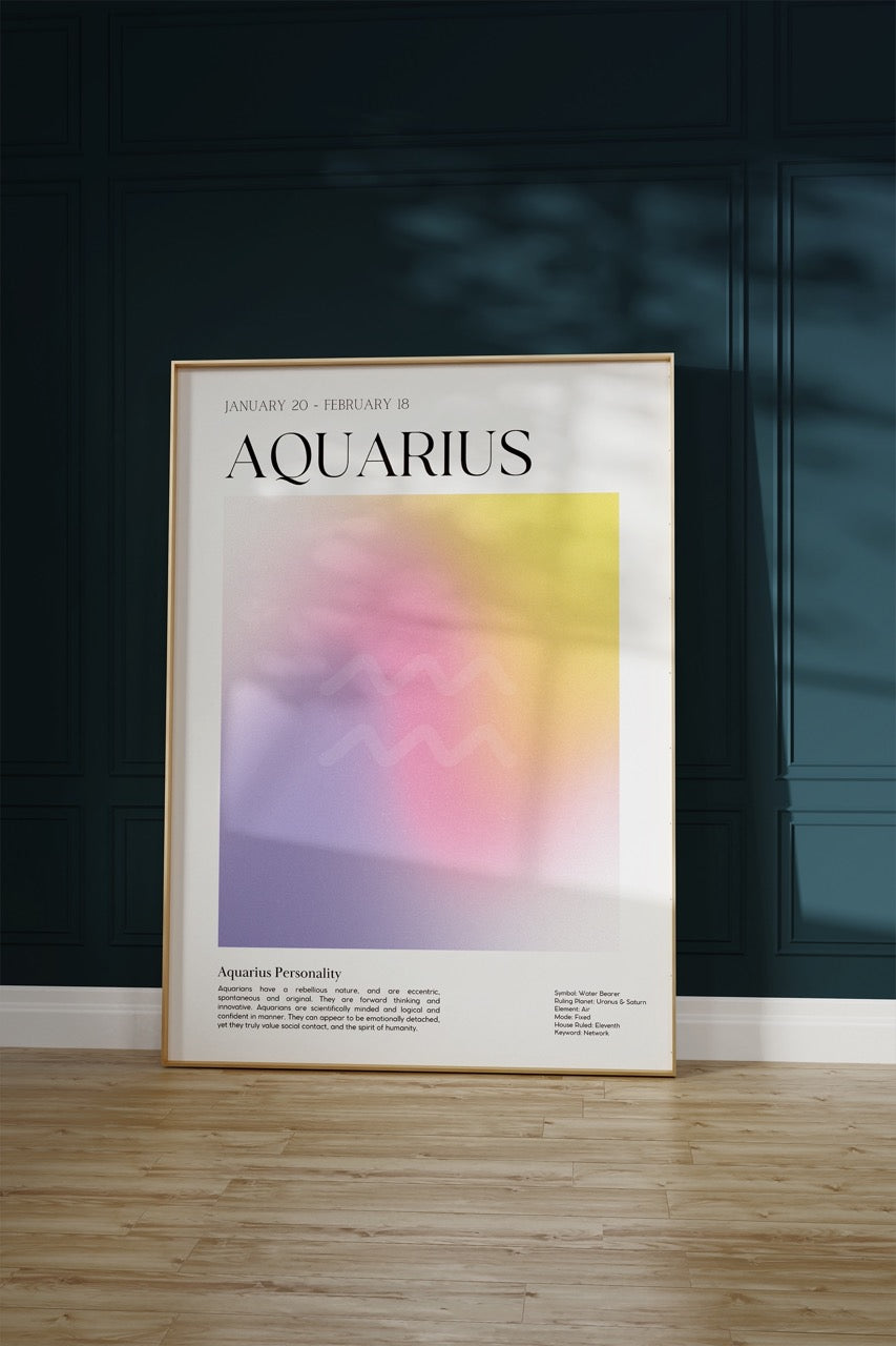 Aquarius No.2 Astrological Sign Çerçevesiz Poster