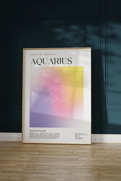 Aquarius No.2 Astrological Sign Çerçevesiz Poster
