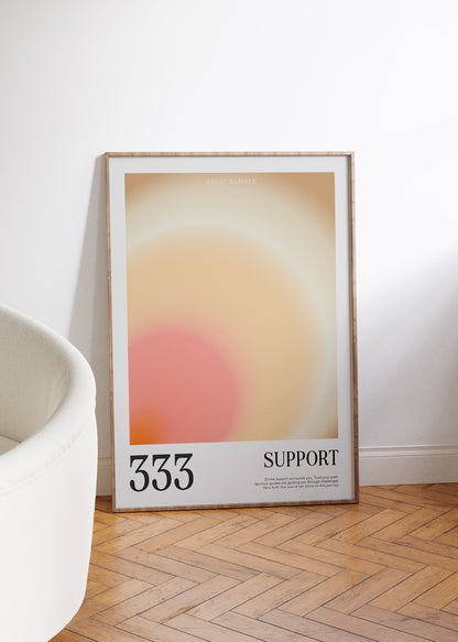 333 Support Aura Angel Numbers Çerçevesiz Poster