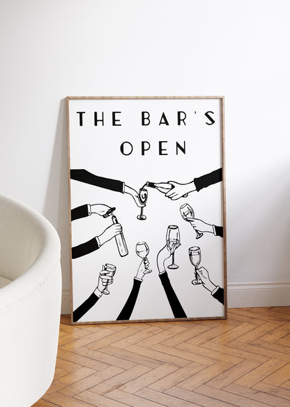 Cheers Siyah Beyaz Çerçevesiz Poster Seti