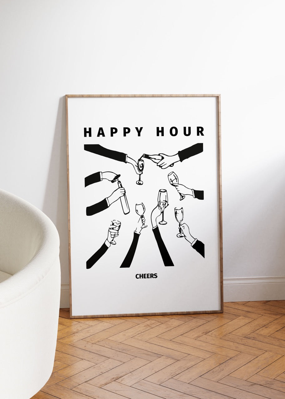 Happy Hour Çerçevesiz Poster