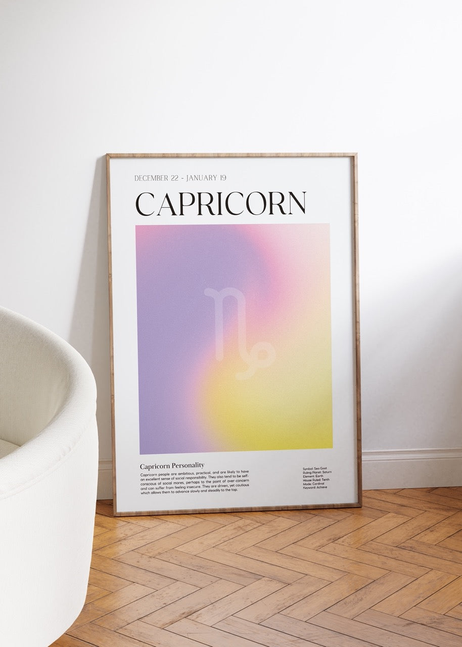 Capricorn No.2 Astrological Sign Çerçevesiz Poster