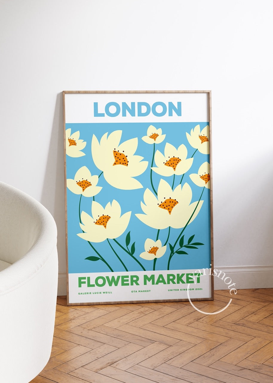 London Flower Market Çerçevesiz Poster