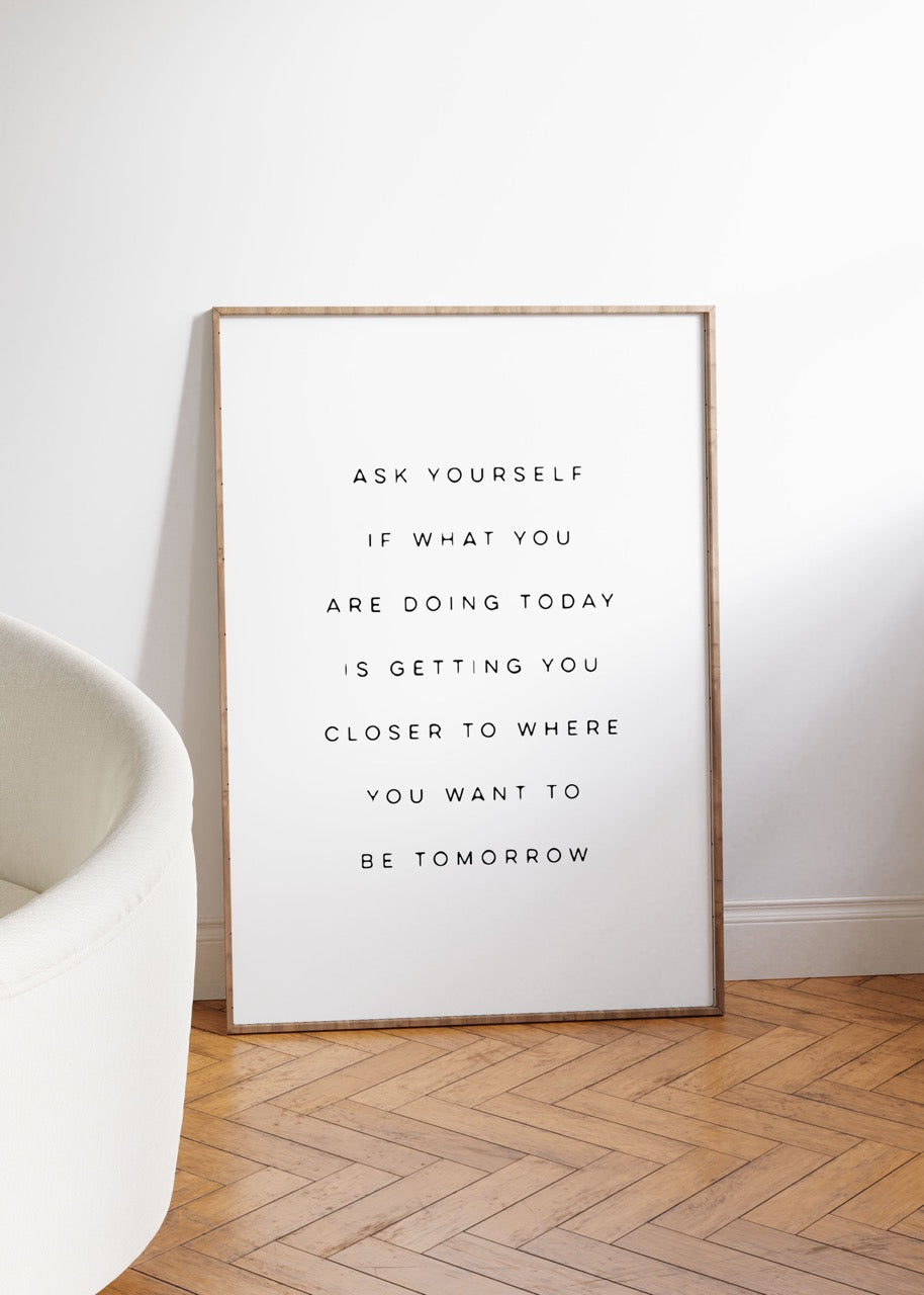 Ask Yourself If What You Are Doing Today Çerçevesiz Poster