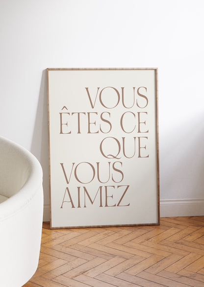 Vous Êtes Yazı Sanatı Çerçevesiz Poster