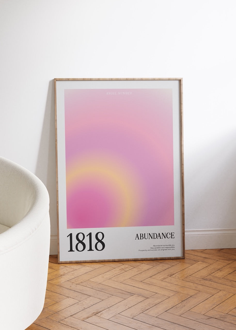 1818 Abundance Aura Angel Numbers Çerçevesiz Poster