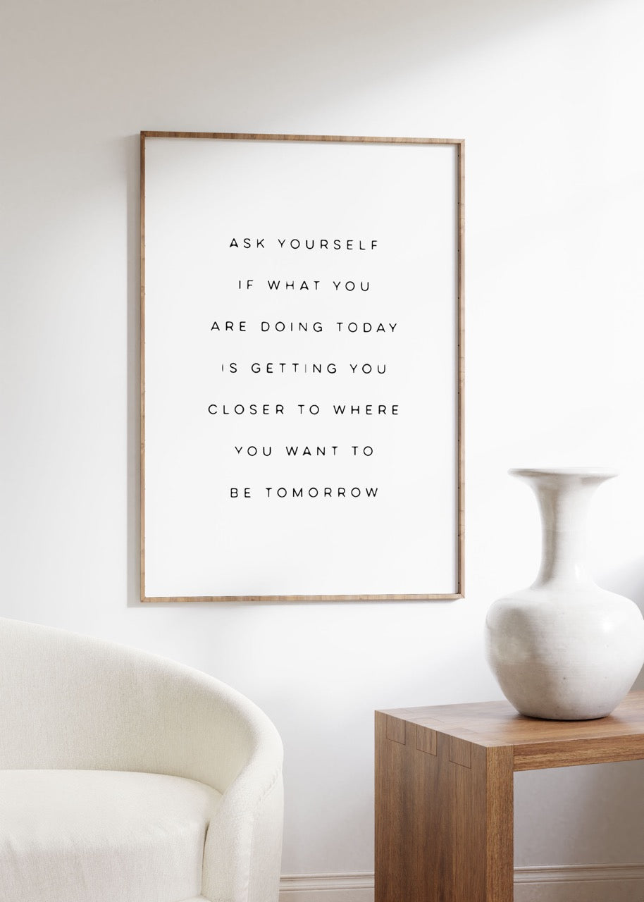 Ask Yourself If What You Are Doing Today Çerçevesiz Poster