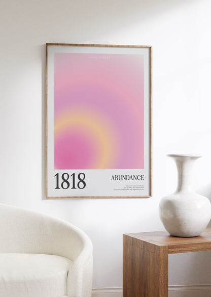 1818 Abundance Aura Angel Numbers Çerçevesiz Poster