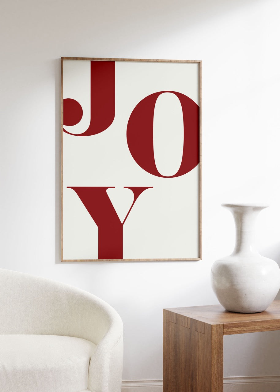 Joy Yazılı Kelime Çerçevesiz Poster