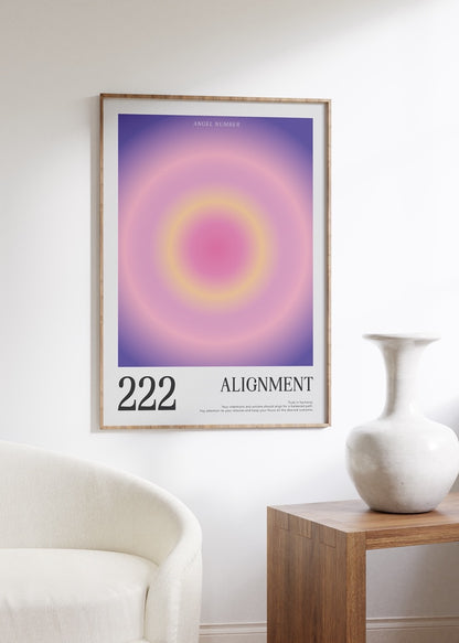 222 Alignment Aura Angel Numbers Çerçevesiz Poster